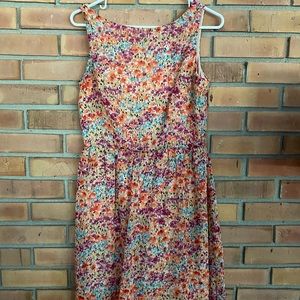 Floral Boatneck Dress with Scoop Back